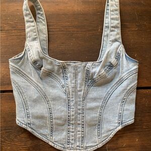 Denim bustier top